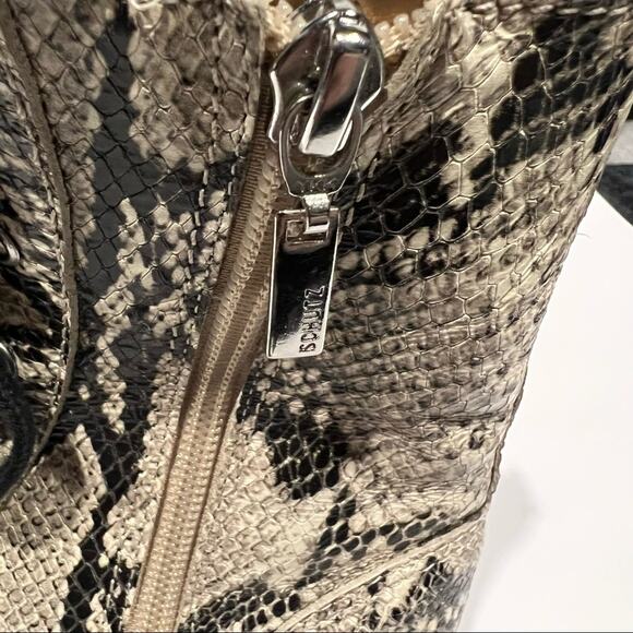 Schutz Women's Andrea Studded Faux Python Snake-Print Leather Combat Boot Size 7 - Picture 11 of 12